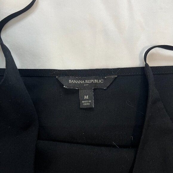 Banana Republic Solid Black Adjustable Strap Loose Fit Tank Top | Size M - Picture 3 of 6